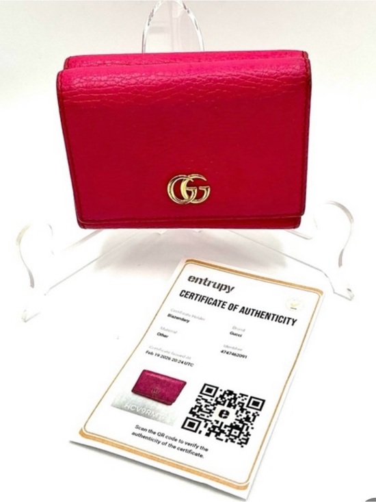Gucci Handbags - Gucci Hot Pink Small Wallet with Gold GG